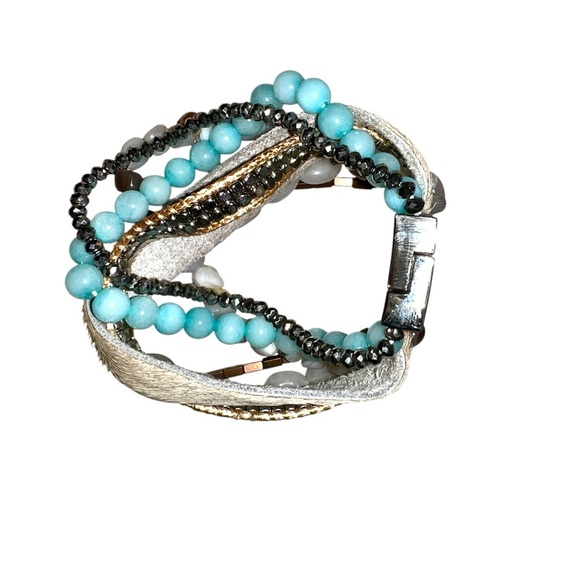 Multi-Strand Beaded Bracelet strong magnetic clasp - Picture 3 of 5